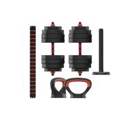 Ksix 40 Kg Kit De Pesas, Mancuernas, Discos Pesas, Barra, Pesa Rusa, Negro