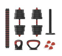 Ksix 40 Kg Kit De Pesas, Mancuernas, Discos Pesas, Barra, Pesa Rusa, Negro