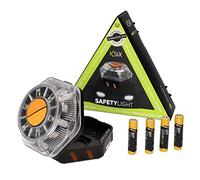 KSIX Luz de Emergencia V16 para Coche y Moto Homologada por DGT con Linterna Led. Baliza de Señalización Luminosa Autónoma en Carretera con Base Magnética y Gancho Multiusos.