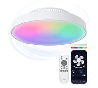 KSIX Mistral Ventilador de techo sin aspas con luz LED regulable RGBIC+CCT, 4.000 lm, Ø43,6 cm, 6 velocidades, Temporizador, App Tuya Smart