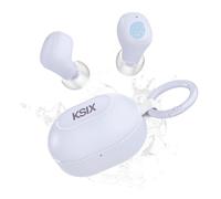 Ksix Neutron Auriculares Inalámbricos, Usb-c, Diseño Compacto, Mosquetón, 4h+16h Auto., Llamadas, Lila