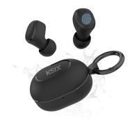 Ksix Neutron Auriculares Inalámbricos, Usb-c, Diseño Compacto, Mosquetón, 4h+16h Auto., Llamadas, Negro