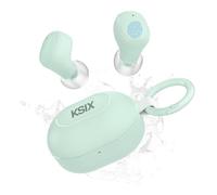 Ksix Neutron Auriculares Inalámbricos, Usb-c, Diseño Compacto, Mosquetón, 4h+16h Auto., Llamadas, Verde