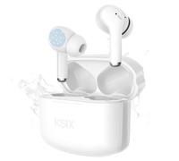 KSIX Orion 2 Auriculares inalámbricos, TWS, Cancelación de Ruido ENC, Micrófono Dual, Control táctil, Asistente de Voz, Llamadas, Estuche de Carga USB-C, Autonomía 6h+18h, IPX4, Blanco