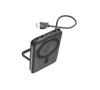 KSIX Powerbank 10000 mAh, Batería Externa Carga Rápida 22,5W Power Delivery, Compatible ® y AppleWatch®, Soporte Integrado, Gris