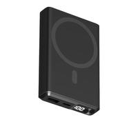 KSIX Powerbank Magnética, Batería Externa 10000 mAh, Carga Rápida 22,5W, Power Delivey, Compatible, Power Delivery, 22,5 W, Cable USB-A a USB-C, Carga simultánea, Negro