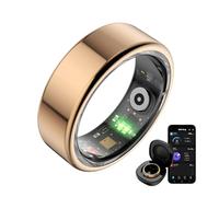 KSIX Saturn Anillo Inteligente Hombre y Mujer con Monitor de Actividad Pasos y Calorías - Smart Ring Que Mide Oxígeno en Sangre, Monitor Cardíaco, Control de Sueño - 3 Días Autonomía - XS - Dorado