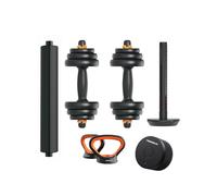 KSIX smart your tech Fed Kit Mancuernas V2 20 Kg conectadas App Feier, Barra y Pesa Rusa + Sensor Inteligente, Modulables, Multifunción, Empuñadura ergonómica