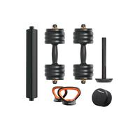 KSIX smart your tech Fed Kit Mancuernas V2 40 Kg conectadas App Feier, Barra y Pesa Rusa + Sensor Inteligente, Modulables, Multifunción, Empuñadura ergonómica