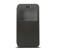 KSIX smart your tech Funda con Tapa para iPhone 6 Plus, 6S Plus, Semirrígida, Standing, Negro