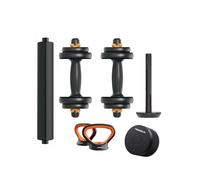 KSIX smart your tech Kit Mancuernas, Barra, Pesa Rusa, 10kg, Modulables, Multifunción, Empuñadura ergonómica, App Propia, Sensor Inteligente, Ejercicios Personalizados, Multicolor, normal