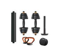 KSIX smart your tech Fed Kit Mancuernas V2 30 Kg conectadas App Feier, Barra y Pesa Rusa + Sensor Inteligente, Modulables, Multifunción, Empuñadura ergonómica