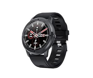 KSIX smart your tech Smartwatch Multideporte Medidor de pulsaciones, Sumergible 1 m, Pantalla Full Touch 100% Redonda, Negro