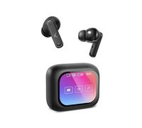KSIX Vision Auriculares Inalámbricos con Cancelación de Ruido ANC y ENC - Auriculares Deportivos con Control Táctil y Pantalla TFT Táctil - Earphones Negros con Asistente de Voz 20h