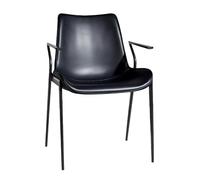 ksjdieunf Sillas de Oficina para el hogar Silla de Comedor Ligera Lujo Negra for el hogar, Sencilla y Moderna, Cuero Tipo sillín, pequeña, con reposabrazos Respaldo for Hotel Salón y Ocio