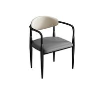 ksjdieunf Sillas de Oficina para el hogar Silla de Comedor Moderna y pequeña Cuero Suave for el hogar, Mesa té, Silla Escritorio, Respaldo Metal, Taburete Simple Salón y Ocio(B)