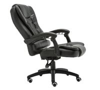 ksjdieunf Sillas de Oficina para el hogar Silla de Oficina Giratoria Piel Negra Ejecutiva Escritorio PC con Ruedas y Soporte Ergonómico Función Inclinable Tapizada en Salón y Ocio