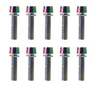 KSJEHW 10 PCS M5 x 20 mm Tornillos para Bicicleta Tornillo De Aleación De Titanio Tornillo De Fijación para La Potencia De La Bici Pernos de Vástago de Bicicleta con Arandelas (de Color)
