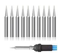 KSJEHW 10 Piezas Puntas Finas Soldador, afiladas de Repuesto para Soldadura Herramienta de estación de Puntas de Hierro para Puntas Soldador 900M-TI Fina