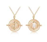 KSJEHW 2 Piezas Collar Harry, Harry Time Theme Spins, Giratiempo 360 grados, Colgante con reloj de arena, Time Turner Granger, Time Turner Collar Mágico, Colgante niña