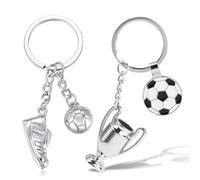 KSJEHW 2 Piezas Mini llavero de fútbol, llavero deportivo de aleación de zinc 3D, llavero de artilugio de fútbol para niño, llavero de mascota Ouvenir para amantes del fútbol