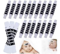 KSJEHW 20 Piezas Tiras de Termómetro, Termómetro Digital Frente, Bebés Tira de Temperatura, Pegatina Portátil Reutilizable para Control de Temperatura de Bebé Adulto, Termómetros de Viaje para Bolso