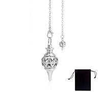 KSJEHW Pendulos Adivinacion, Pendulo Hebreo, Pendulo Radiestesia, Péndulo De Cobre, Péndulo De Metal Esotérico, para adivinación, accesorios de tarot, regalos de equilibrio Reiki (Plata