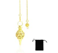 KSJEHW Pendulos Adivinacion, Pendulo Hebreo, Pendulo Radiestesia, Péndulo De Cobre, Péndulo De Metal Esotérico, para adivinación, accesorios de tarot, regalos de equilibrio Reiki (Oro