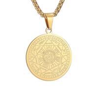 KSJEHW Sello de los 7 Arcángeles Colgante Collar Llavero para Hombres San Miguel 7 Arcángeles Sello Protección Espiritual Amuleto Medalla Joyería Pagana Mujeres