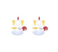 KSJOAIDDE Juego de 2 aros de cabeza de pollo para disfraz de animal de Pascua, 6 piezas, 24 x 22 x 2 cm