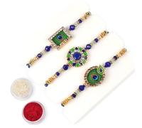 KSJONE Evil Eye Design Juego de 3 Rakhi para hermano Rakhi Thread, Rakhi para hermana, Raksha Bandha regalo para tu hermano, pulsera Rakhi para hermano amoroso