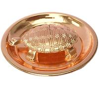 KSJONE Feng Shui Copper Tortuga/Tortuga de 1.5 Pulgadas con Placa de Agua de 2.25 Pulgadas de diámetro; Vastu Living Positivity, Riqueza, Dinero, Buena Suerte y Longevitidad