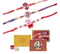 KSJONE Juego de 3 Rakhi Rakhi para el hermano Raksha Bandhan del hermano. Elegante Rakhi para el hermano pequeño y el niño. Raksha Bandhan regalo para su hermano