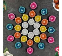KSJONE Paquete de 30 Diyas de Diwali - Diyas de arcilla de terracota coloridas hechas a mano - Diyas Diwali Artículos de regalo para familiares, amigos, empresas - Diya para Pooja