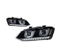 Ksjosji Faros Faro Delantero LED Para VW Para POLO 2009-2018 Luces De Giro DRL Luces Altas Proyector Angel Eye Piloto principal(Sliver)