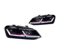 Ksjosji Faros Luces De Coche Para VW Para Polo LED Faro Proyector Lente 2011-2017 DRL Hid Xenón Accesorios Piloto principal(Gti Red Line,Right)