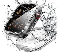 KSKSPE Funda para Apple Watch Series 8/7/6/5/4/SE 2/SE Protector Pantalla,360 Grados Protección Integral Destello Diamante HD Completa PC Material Dura Protector para iWatch 45mm 44mm 41mm 40mm Case