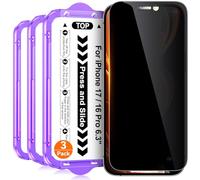 Ksleri 3 Piezas Protector Pantalla para iPhone 17/16 Pro Antiespia, Cristal Vidrio Templado Privacidad 25 Grados con Marco de Instalación Fácil Autoalineación, Dureza 9H, Sin Burbujas, 6,3 Pulgadas