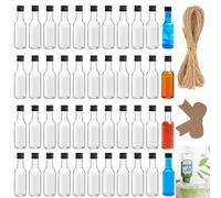 Ksnowqi 44 Piezas Mini Botellas Licor Vacias Plastico, Botellitas Pequeñas para Rellenar, shots botellitas 25ml con Tapa, Botellas de Plástico para Leche Zumo Aceite