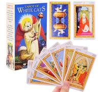 Ksopsdey Tarot of White Cats Clásico White Cats Cartas Juegos de Mesa Juego de Cartas Adulto de Fiesta Familiar Significado Juego de Adivinación del Destino Regalos 78 PCS