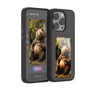 KSOPUERT Pantalla de Tinta Mejorada para Smartphone con Pantalla de Tinta en 4 Colores y NFC para Transferencia de Texto/Foto/Imagen DIY en la Funda del teléfono para iPhone 15 (Negro)
