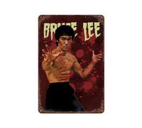 KSOXDAITIP Póster de Bruce Lee para decoración de pared, póster de metal moderno para decoración del hogar, bar, tienda, letrero vintage, regalo de 11.8 x 7.9 pulgadas