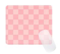 Ksriylm Alfombra de Ratón,Diseño Retro de Cuadros,Alfombrilla de Ratón Cuadrada Impermeable,Base de Goma Antideslizante,Pequeña y Divertida Estilo Boho,Accesorio de Escritorio,Rosa