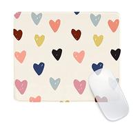 Ksriylm Alfombrilla de mouse cuadrada divertida y bonita, diseño personalizado para oficina y hogar, alfombrilla de mouse impermeable, base de goma antideslizante para mouse inalámbrico, corazón