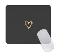 Ksriylm Alfombrilla de ratón cuadrada estética lindo corazón oficina hogar personalizado base de goma antideslizante computadora alfombrilla de ratón para ratón inalámbrico negro