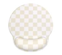 Ksriylm Bonita alfombrilla de mouse a cuadros con soporte para muñeca, alfombrilla ergonómica para mouse con base antideslizante para computadoras de trabajo, accesorios de escritorio, alivio del