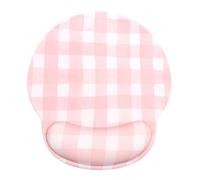 Ksriylm Bonita alfombrilla de mouse a cuadros con soporte para muñeca, alfombrilla ergonómica para mouse con base antideslizante para computadoras de trabajo, accesorios de escritorio, alivio del