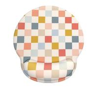 Ksriylm Bonita alfombrilla de mouse a cuadros con soporte para muñeca, alfombrilla ergonómica para mouse con base antideslizante para computadoras de trabajo, accesorios de escritorio, alivio del