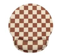 Ksriylm Bonita alfombrilla de mouse a cuadros con soporte para muñeca, alfombrilla ergonómica para mouse con base antideslizante para computadoras de trabajo, accesorios de escritorio, alivio del