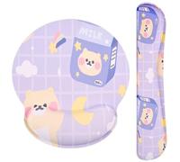 Ksriylm Bonita alfombrilla de mouse con soporte de muñeca, reposamuñecas, alfombrilla ergonómica para mouse con base antideslizante para computadoras de trabajo, fácil escritura y alivio del dolor,